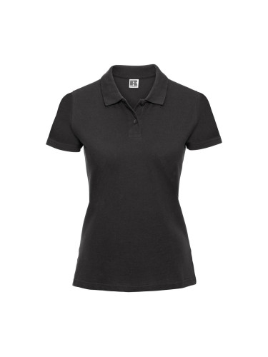 Women's polo shirt black 100% cotton Russell