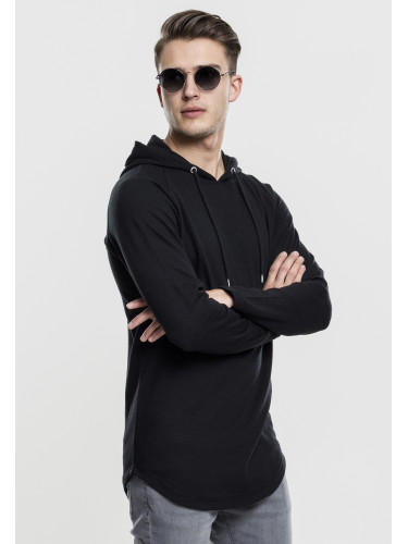 Long Color Terry Hoody Black