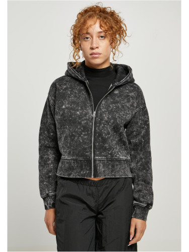 Women's Short Oversized Zipper Towel with Hood, Black