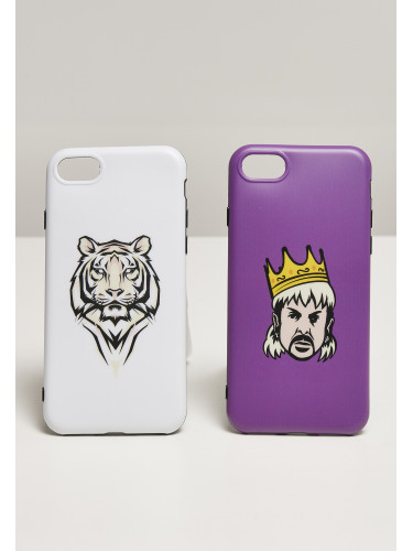 Big Cats I Phone 6/7/8 Phone Case Set White/Purple