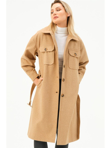 Z6777 DEWBERRY WOMEN'S COAT-CAMEL