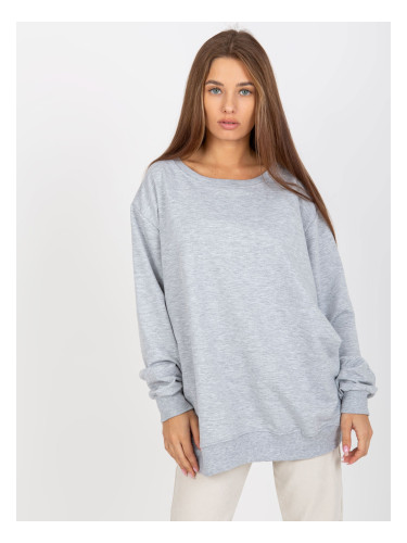 Grey basic sweatshirt without oversize hood