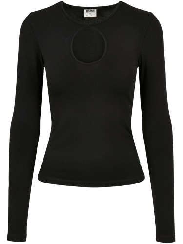 Women's Organic Long Sleeve Keyhole Black