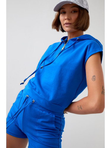 Cornflower blue tracksuit set with Fasardi shorts