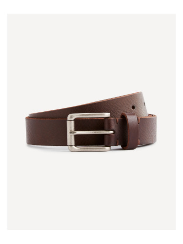 Dark brown men's leather belt Celio Visual