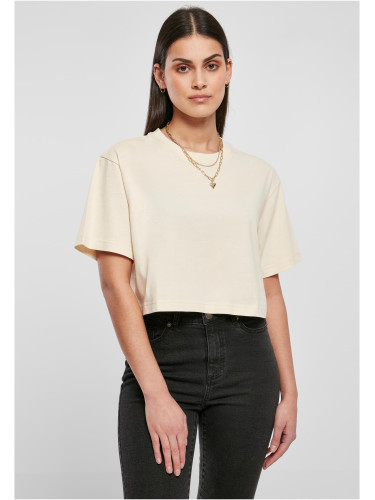 Women's short oversized t-shirt whitesand