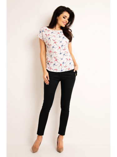 Awama Woman's Blouse A172 Ecru/Pattern