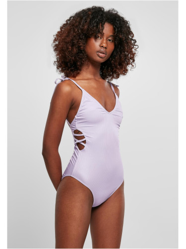 Women's ribbed swimsuit lilac