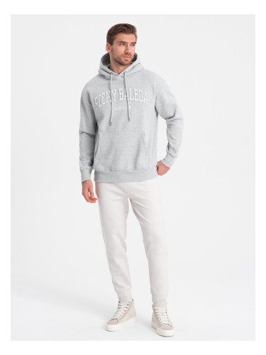 Ombre Men's sweatpants joggers on elastic with stitching - white