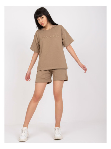 Dark beige summer sweatshirt made of cotton