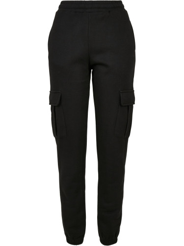 Women's Cargo Sweat High Waisted Trousers - Black