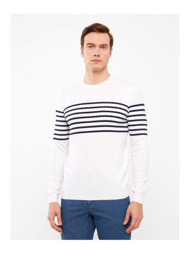 LC Waikiki Crew Neck Long Sleeve Striped Men's Knitwear Sweater