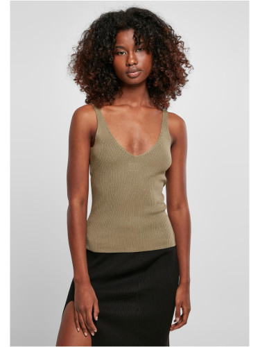 Women's rib knit in khaki color