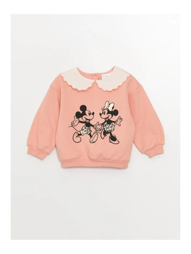 LC Waikiki Lcw Baby Baby Collar Long Sleeve Disney Printed Baby Girl Sweatshirt