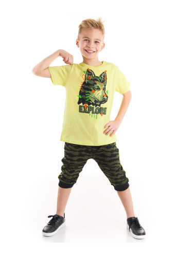mshb&g Explorer Wolf Boy T-shirt Capri Shorts Set