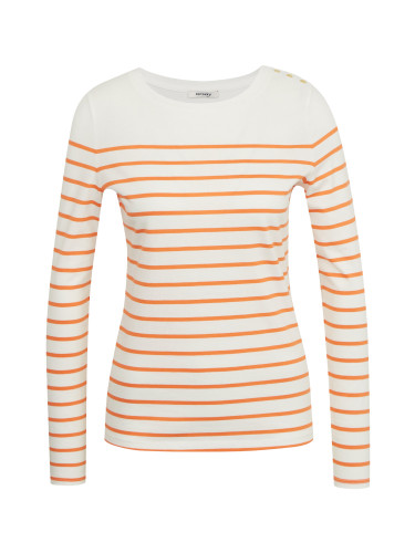 Orsay Orange and White Women Striped T-Shirt - Women