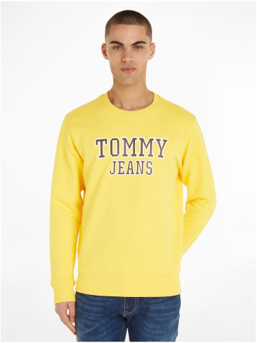 Yellow Mens Sweatshirt with Tommy Jeans Entry Graphi - Men