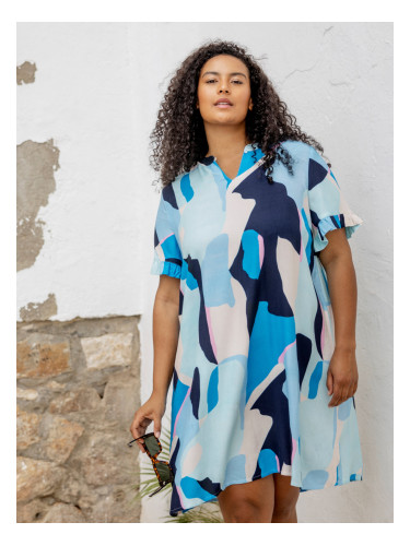 Blue women's patterned dress Fransa