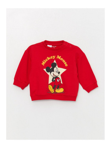 LC Waikiki Crew Neck Long Sleeve Mickey Mouse Printed Baby Boy Sweatshirt and Tracksuit Bottom 2-Piece Set