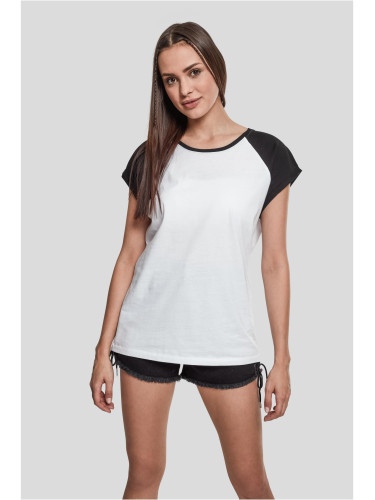 Women's contrasting raglan T-shirt white/black