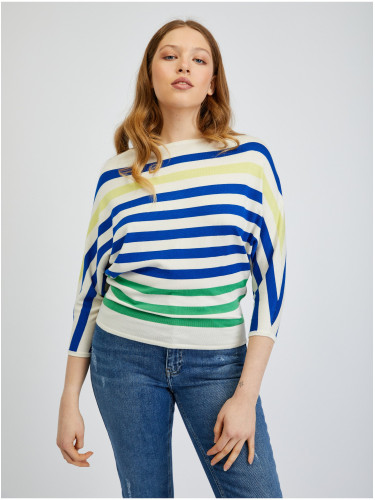 Orsay Blue-Cream Women's Striped Sweater - Women's
