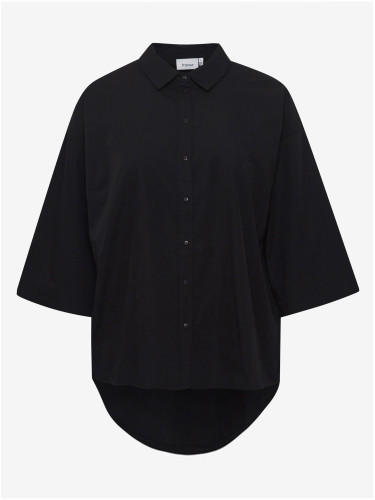 Black Shirt with Extended Back Fransa - Women
