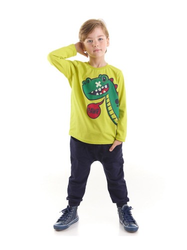 Denokids Rawr Dinosaur Boys T-shirt Trousers Set