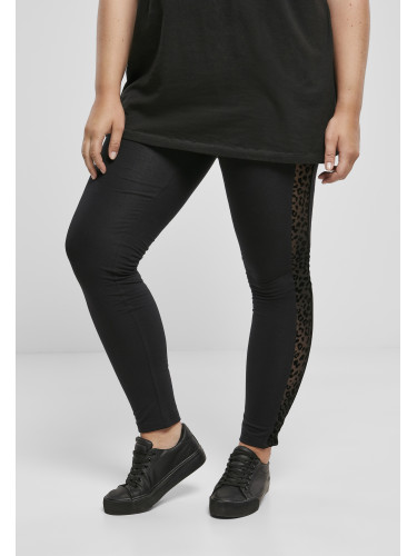 Women's Leggings Flock Lace Stripe - Black