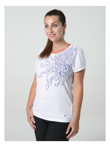White women's T-shirt with LOAP Abblina motif