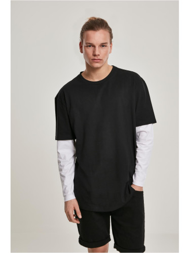 Oversized Shaped Double Layer LS Tee black/white