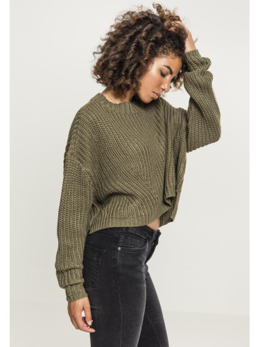 Women's wide oversize sweater olive