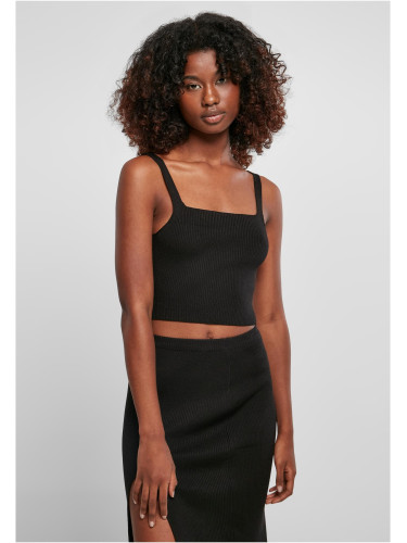 Women's Cropped Knit Top Black