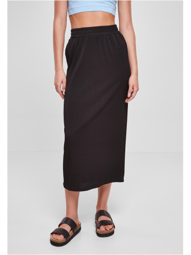 Women's ribbed skirt Midi skirt black