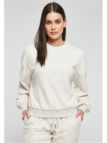 Women's oversized color Melange Crewneck light gray