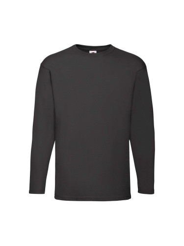 Valueweight Men's Black Long Sleeve T-Shirt Fruit of the Loom