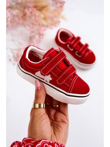 Boto Класически детски кецове с велкро червен фирис