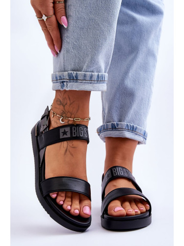 Women's Flat Sandals Big Star Black