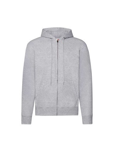 Grey Zippered Hoodie Classic Fruit of the Loom