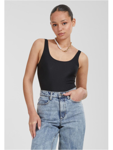 Women's shiny Rib Body black