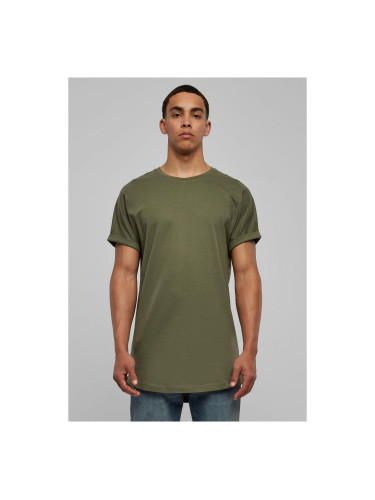 Olive T-shirt with a long shape