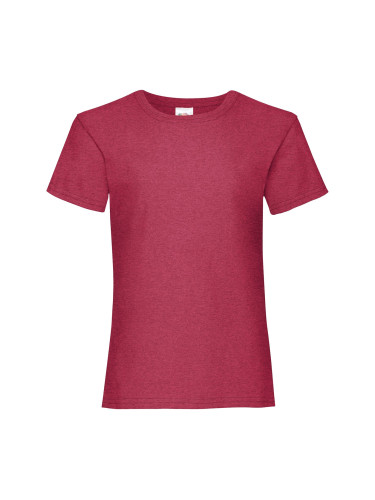 Czerwona koszulka dziewczęca Valueweight Fruit of the Loom