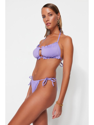 Trendyol люляк тунел висок крак бикини дъното