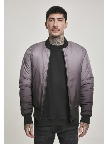 Бомбер яке с градиент черно-сив