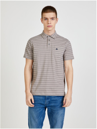 Light gray striped polo shirt LERROS - Men