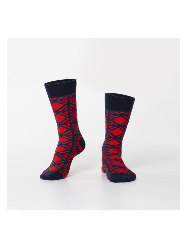 Men's socks with a navy blue pattern