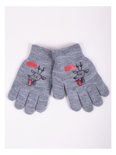 Yoclub Kids's Boys' Five-Finger Gloves RED-0012C-AA5A-010