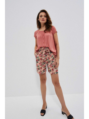 Marisse Cotton Floral Shorts L-Sh-3728 L.Terra Cotta