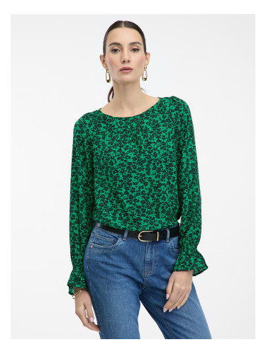 Orsay Black-Green Ladies Flowered Blouse - Women