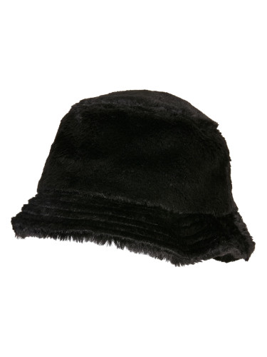 Faux fur hat in black