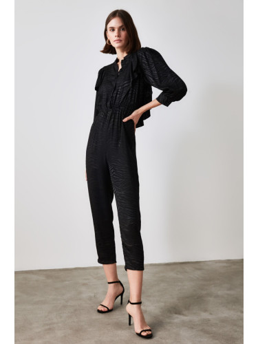 Trendyol Black Zebra Pattern Jumpsuit